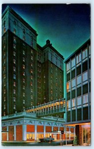 DURHAM, North Carolina NC ~ Roadside JACK TAR DURHAM HOTEL 1972 Night Postcard