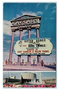 LAS VEGAS, NV ~ CAESAR'S PALACE CASINO Victor Borge on Marquee c1960s Postcard