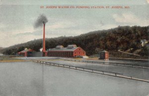 WATER PUMPING STATION SAINT JOSEPH MISSOURI POSTCARD 1911