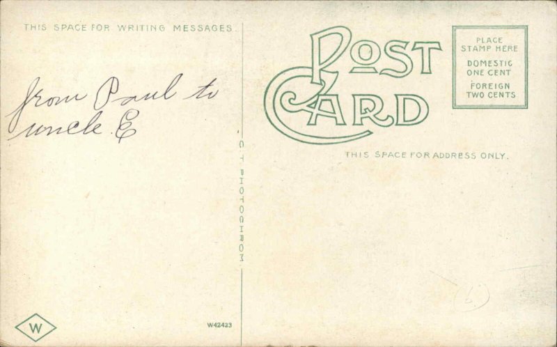 Piqua OH Main St. at Night c1910 Postcard