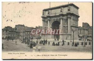 Old Postcard Aix Marseille Place And I & # 39Arc De Triomphe