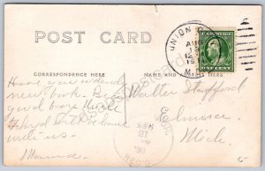 K45/ Union City Michigan RPPC Postcard c1910 One The Mill Race Boating 334