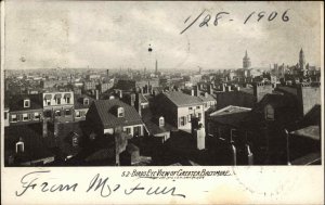 Baltimore Maryland MD Bird's Eye View c1905 Vintage Postcard