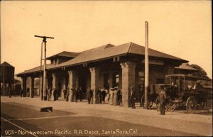 Santa Rosa CA NW Pacific RR Train Station Depot c1910 Postcard