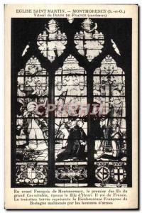 Old Postcard St. Martin Church Montmorency (S and O) Window of Diane De Franc...