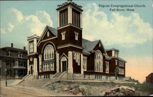 Fall River Massachusetts MA Pilgrim Congregational Church c1910 Postcard