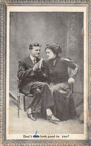 Man and a woman eating banana Risque 1911 