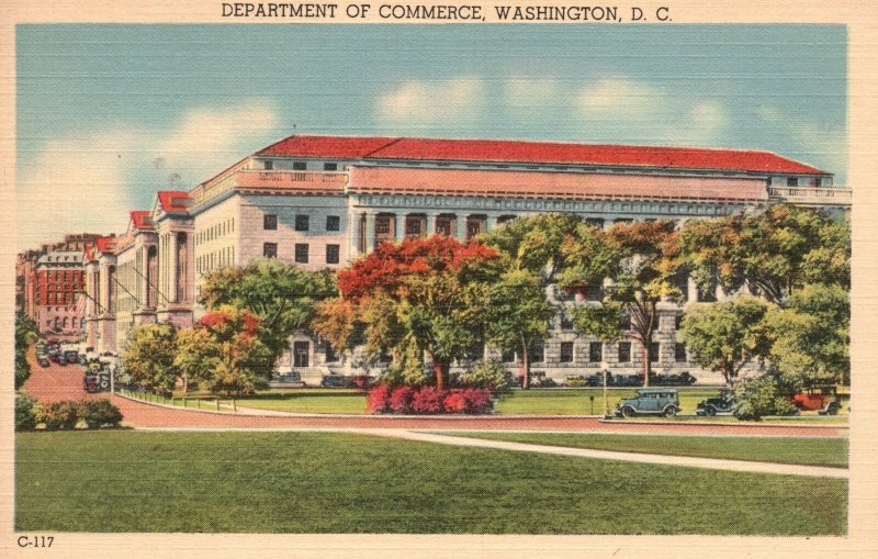 Vintage Postcard Department Of Commerce Largest Building Unit Washington DC