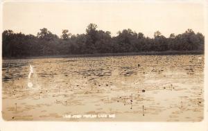 D14/ Poplar Lake Wisconsin Wi Postcard Real Photo RPPC c1910 Lily Pond