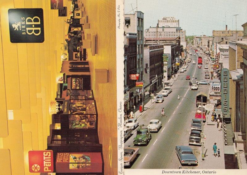 Downtown Kitchener Shops Eastgate Square Hamilton x Canada Canadian 2x Postcard