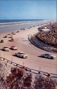 Daytona FL Florida Famous North Turn Stock Car Race c1950-60s Vintage Postcard