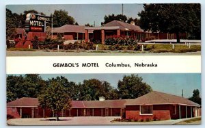 COLUMBUS, NE Nebraska ~ Lincoln Highway GEMBOL'S MOTEL c1960s Platte County