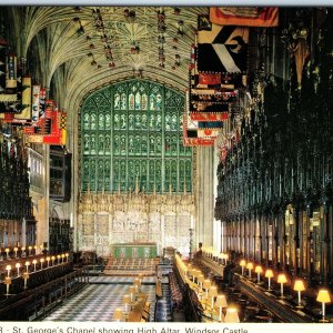 c1970s Windsor, England St. George's Chapel High Altar Windsor Castle 4x6 PC M21