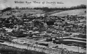 Jewett Ohio Bird's Eye View Of Town, Sky Tinted, Vintage Postcard U12344