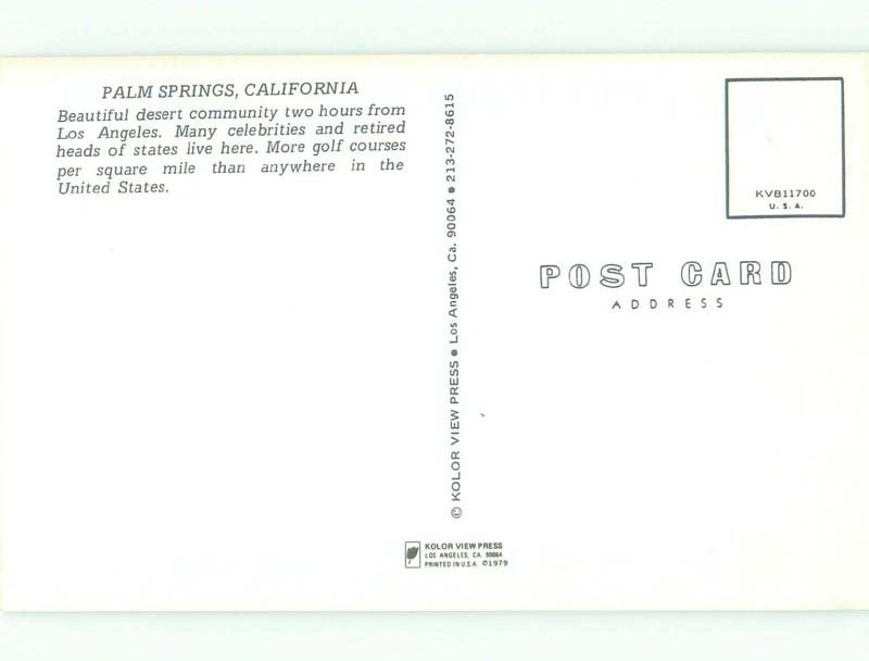 Pre-1980 FOUNTAIN Palm Springs - Near Anaheim & Los Angeles CA E7733@