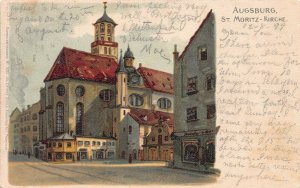 Augsburg, St. Moritz-Kirche Church, Postcard Used in 1899, 4 Postal Markings