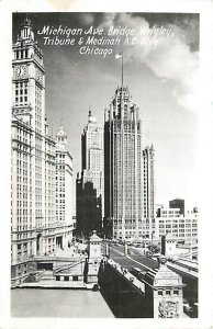 IL, Chicago, Illinois, RPPC, Michigan Avenue Bridge, Wrigley Bldg,Gough Photo Co