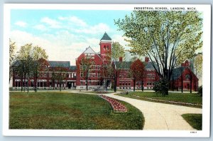 c1920's Industrial School Campus Building Landscape Lansing Michigan MI Postcard