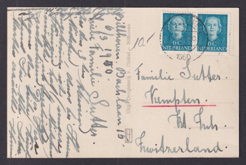 Vintage Postcard Netherlands Bilthoven Emmaplein