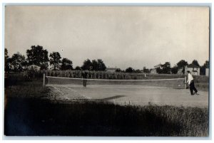 c1910's Mens Playing Badminton Sports RPPC Photo Unposted Antique Postcard