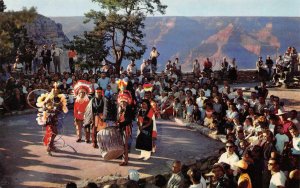 GRAND CANYON Arizona HOPI INDIAN DANCERS Fred Harvey c1950s Vintage Postcard