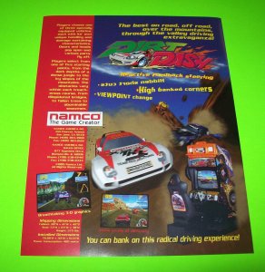 Dirt Dash Arcade Art Print FLYER Original NOS Video Game Promo 1995 Vintage Reto