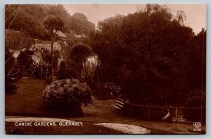 RPPC  Candie Gardens  Guernsey  England  UK  Postcard