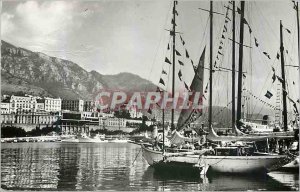 Postcard Principality Modern yachts in port Monte Carlo Yacht Deep
