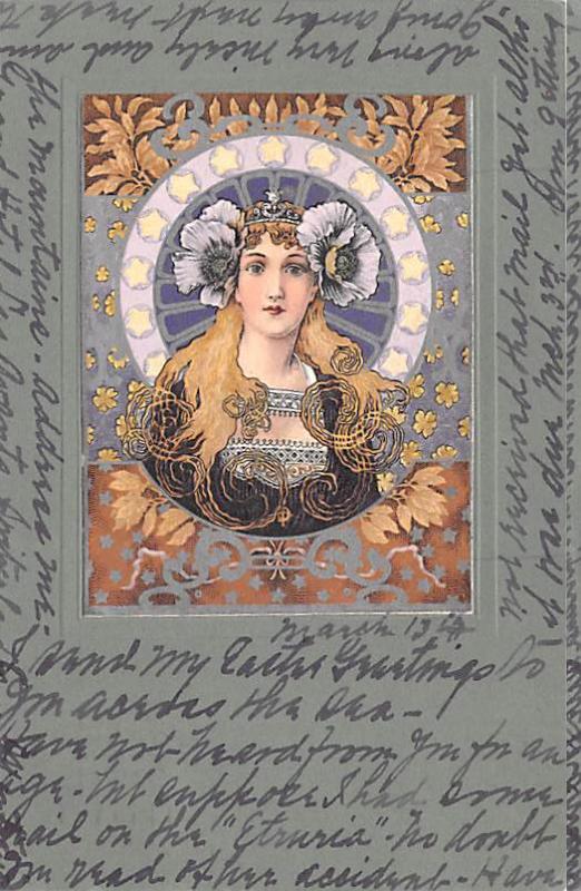 Art Nouveau, unknown Artist 1902 writing on front