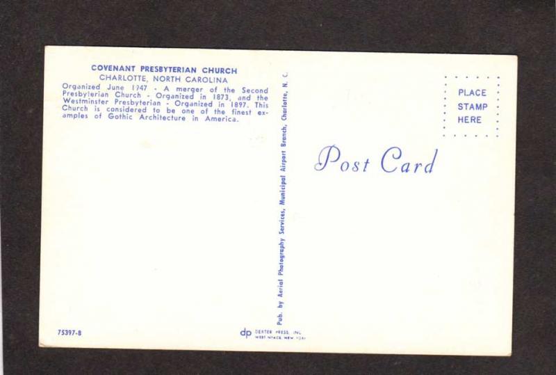 NC Covenant Presbyterian Church Westminster Charlotte North Carolina Postcard