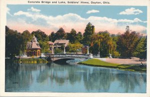 Dayton, Ohio - Concrete Bridge and Lake at Soldiers Home - WB