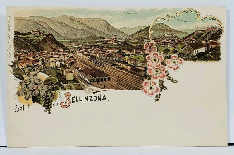 Switzerland Saluti da Bellinzona  c1900 Postcard G7