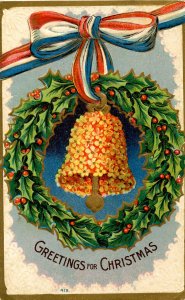 Greeting - Christmas   Patriotic         (embossed, gold)                    ...