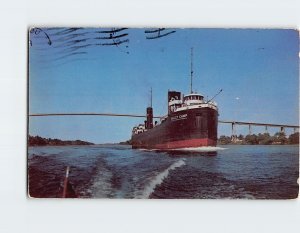 Postcard Coal carrier Thousand Islands New York USA