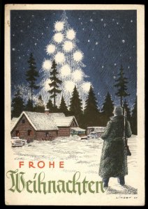 3rd Reich Germany 1941 Map Det 601 Weihnacht Christmas Card FELDPOST Cove 100556