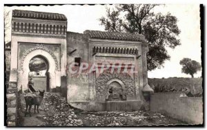 Old Postcard Meknes Fonraine and Gate on the Ramparts