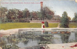 Chicago Illinois 1908 Postcard Lily Pond and Conservatory Douglas Park