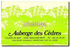 visit Card Auberge des Cedres Villiers-en-Bois Beauvoir Niort Tel Jean Pierre...