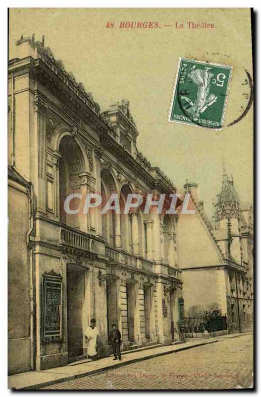 Old Postcard Bourges Theater