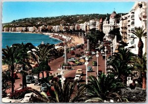 La Cote D'Azur Nice La Promenade Des Anglais France Beach Resorts Postcard