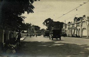 indonesia, JAVA SOERABAIA, Unknown Street Scene, Car Tram (1910s) RPPC Postcard