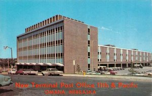 OMAHA, NE Nebraska  NEW TERMINAL POST OFFICE  50's & 60's Cars  Chrome Postcard