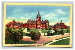 Vintage 1940's Postcard Aerial View Johns Hopkins Hospital Baltimore Maryland