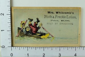 Mrs. Whitcomb's Moth & Freckle Lotion Boy Falling In Row-Boat Lake Scene F64