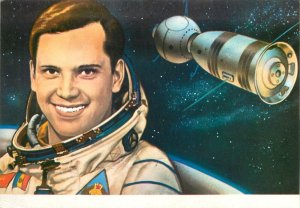 First Romanian cosmonaut Dumitru Prunariu postcard