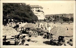 Waikiki? Honolulu? Unidentified Beach Real Photo Postcard - Hawaii?