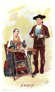 1892 Singer Manufacturing Trade Card -  Spain