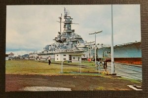 US Navy USS Alabama In the Panama Canal Mint Vintage Photo Postcard