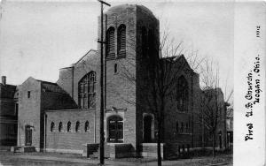 Ohio Postcard LOGAN Hocking County c1910 FIRST U.B. CHURCH Building