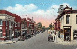 WEST DIXIE AVENUE ELIZABETHTOWN KENTUCKY MILITARY SOLDIER'S MAIL POSTCARD 1942